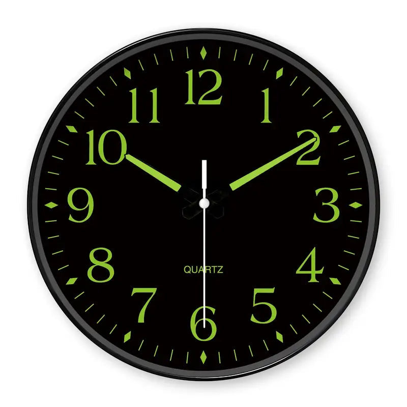 Wall Clock Silent Quartz Luminous Analog Battery Operated Round Design