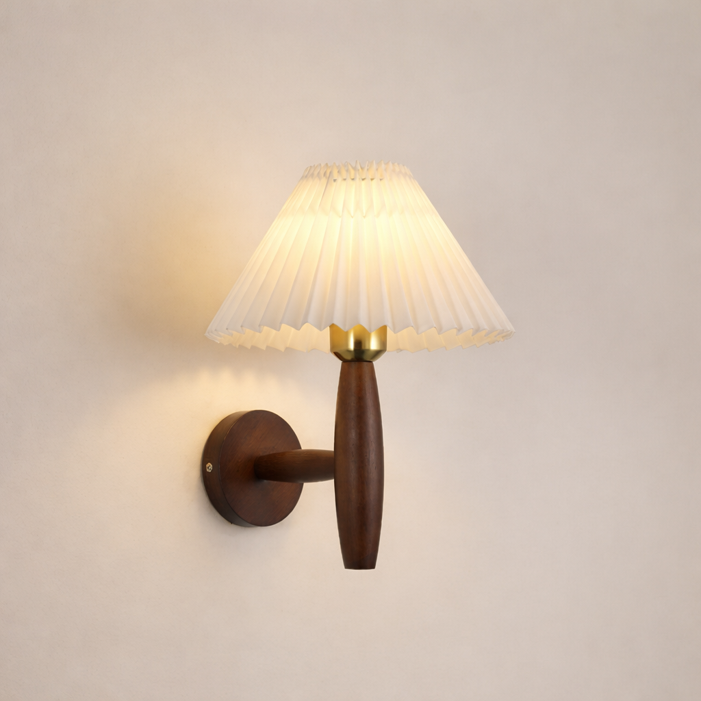 Wall Sconce Oak Wood Metal LED Wall Mounted Accent Light