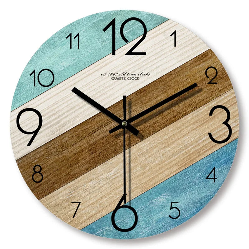 Wooden Wall Clock Minimalist Design Silent Operation Analog Display
