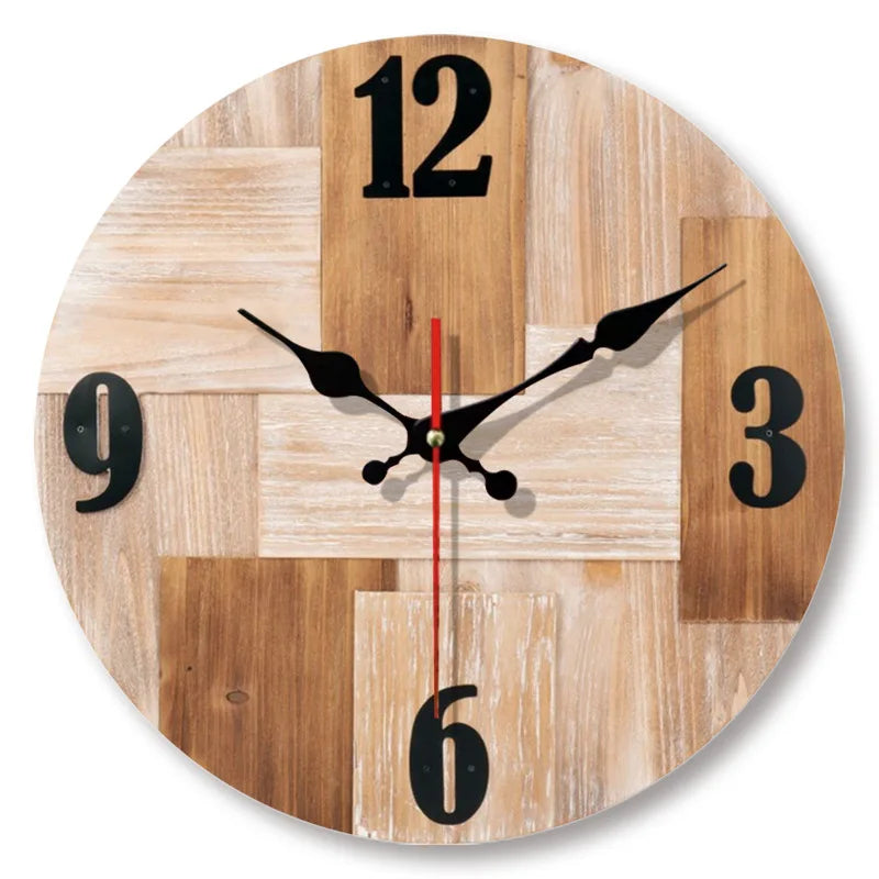 Wooden Wall Clock Minimalist Design Silent Operation Analog Display