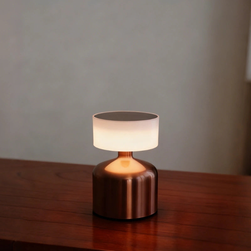 Modern Wrought Iron Table Lamp – Dimmable and Rechargeable with Customizable Illumination