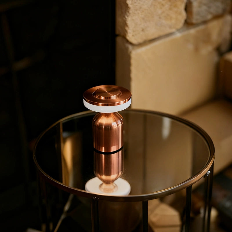 Modern Wrought Iron Table Lamp – Dimmable and Rechargeable with Customizable Illumination