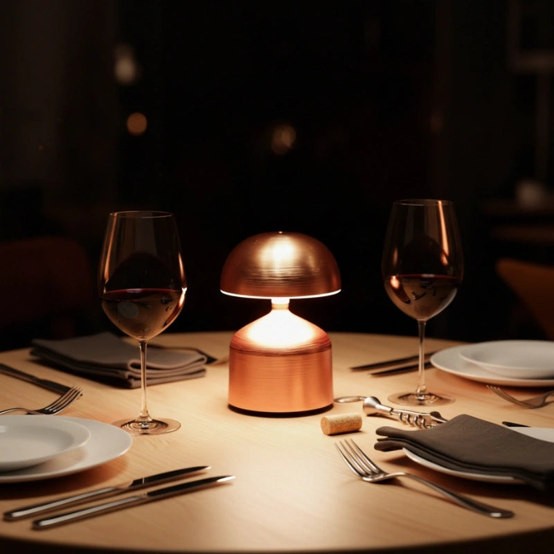 Modern Wrought Iron Table Lamp – Dimmable and Rechargeable with Customizable Illumination