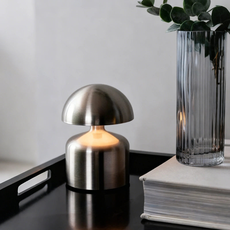 Modern Wrought Iron Table Lamp – Dimmable and Rechargeable with Customizable Illumination