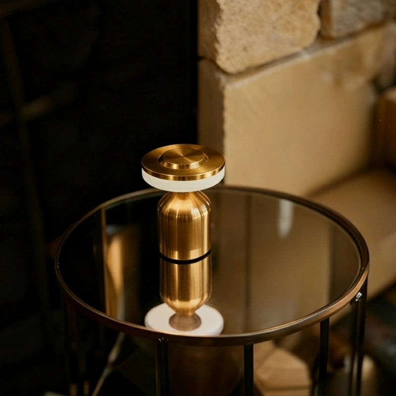 Modern Wrought Iron Table Lamp – Dimmable and Rechargeable with Customizable Illumination