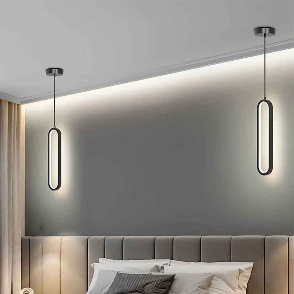 Cleo LED Hanglamp | Ovale Vorm, Geborsteld Goud of Zwart