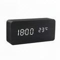 Modern Wooden LED Digital Alarm Clock - Smart Bedside Clock with Adjustable LED Display