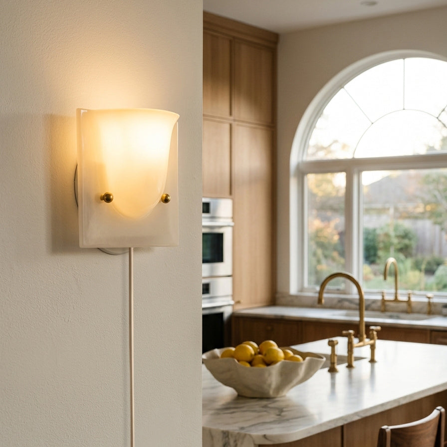 Mollo Plug-In Folded Resin Wall Sconce