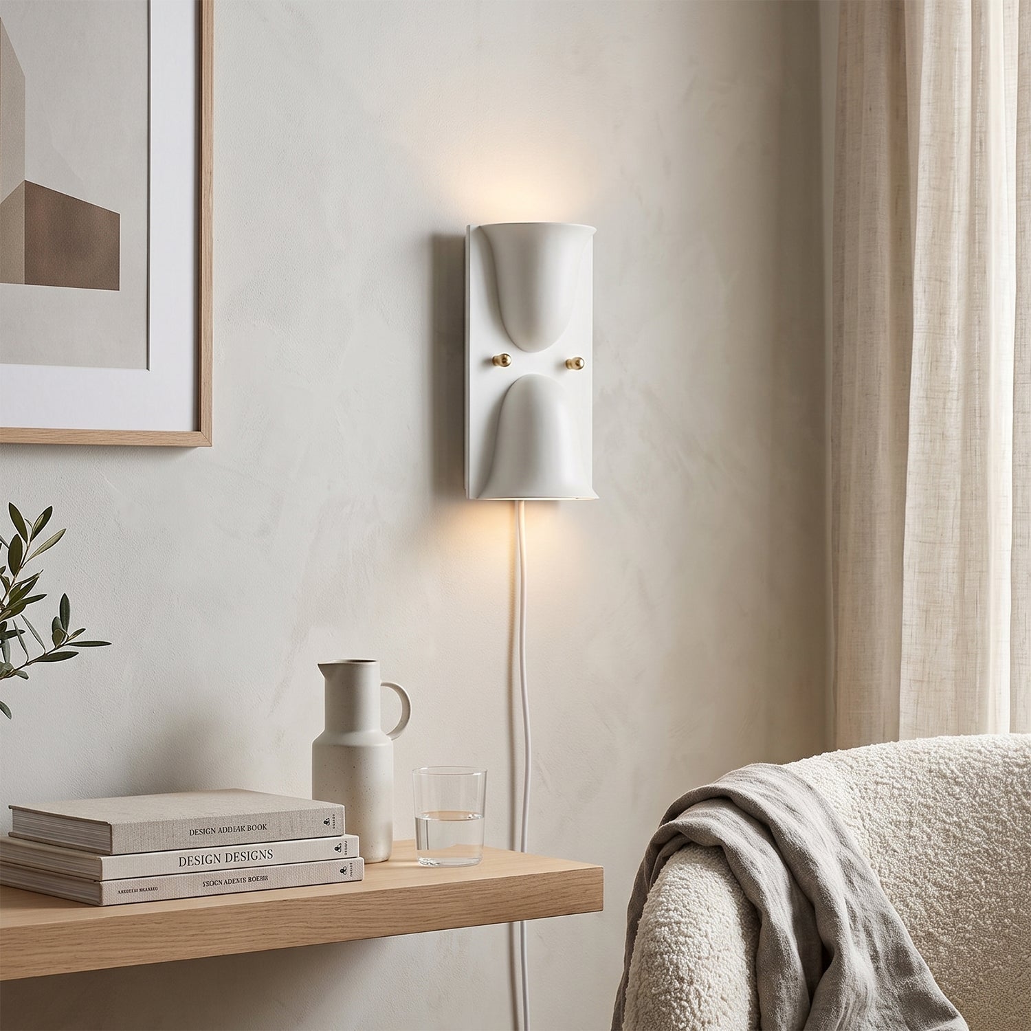 Mollo Plug-In Folded Resin Wall Sconce
