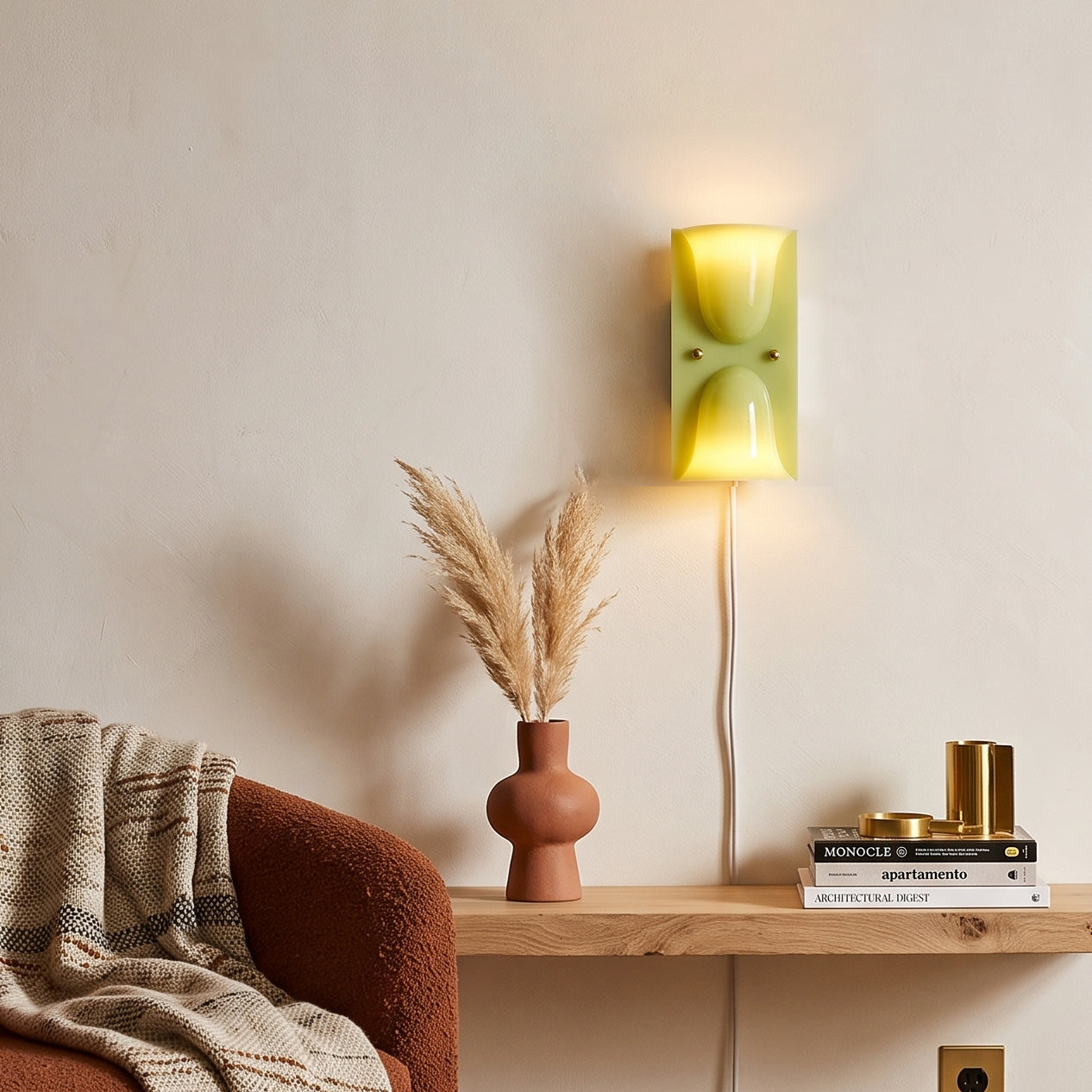 Mollo Plug-In Folded Resin Wall Sconce