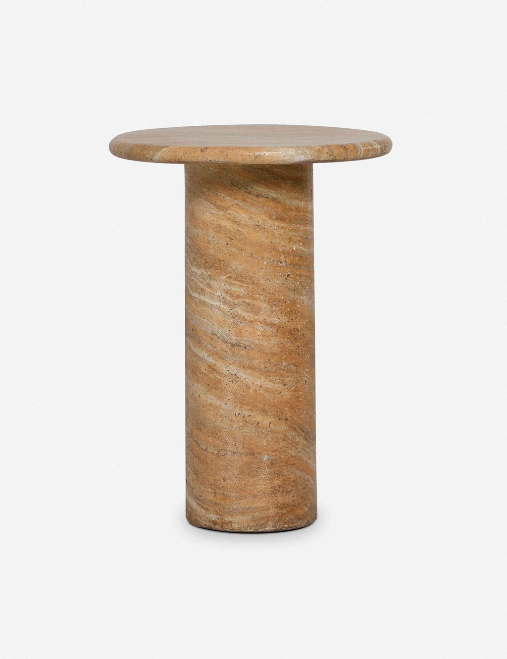 Mira Drink Table | Travertine-Like Finish, Indoor/Outdoor Use