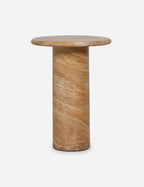 Mira Drink Table | Travertine-Like Finish, Indoor/Outdoor Use