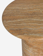 Mira Drink Table | Travertine-Like Finish, Indoor/Outdoor Use