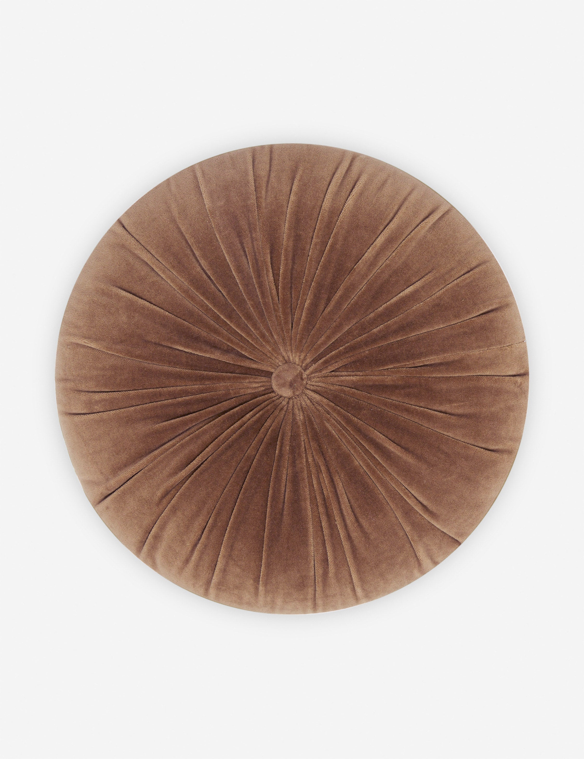Mira Velvet Round Pillow | Pleated Texture, Soft Hues