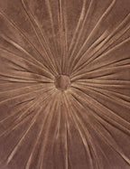Mira Velvet Round Pillow | Pleated Texture, Soft Hues