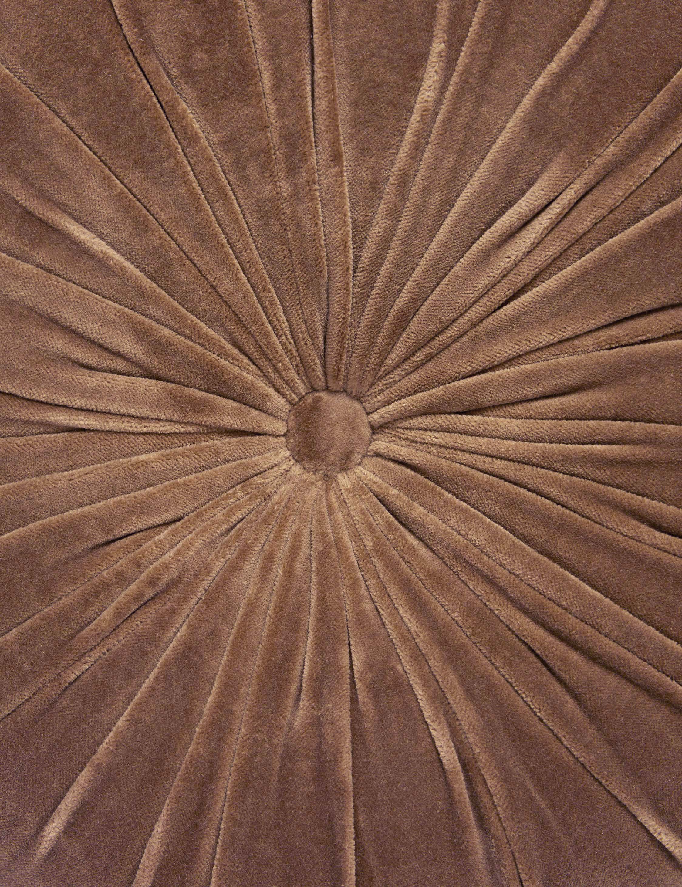 Mira Velvet Round Pillow | Pleated Texture, Soft Hues