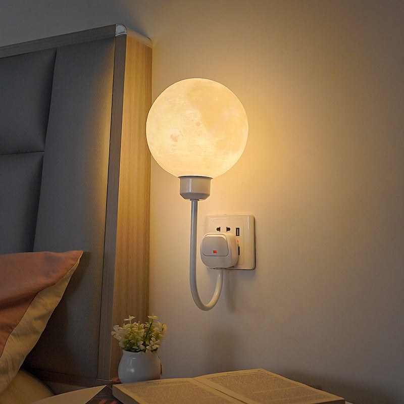 Moon Wall Light, LED 3000 K Warm White, Plug-In Wall Fixture