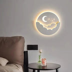 LED Wall Night Light Moon and Stars Warm White USB Powered Wall Mounted