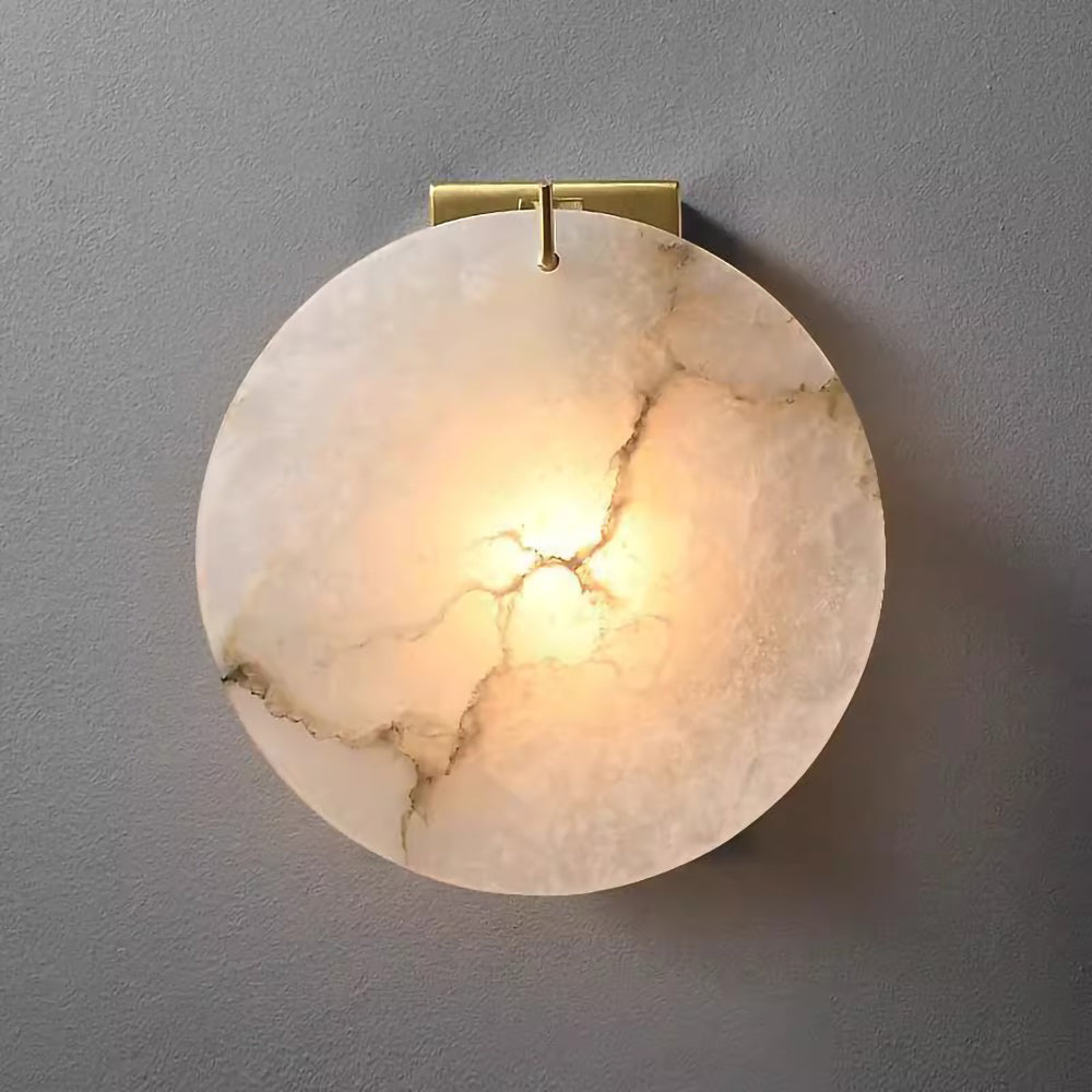 Moonshade Alabaster Disc Wall Sconce
