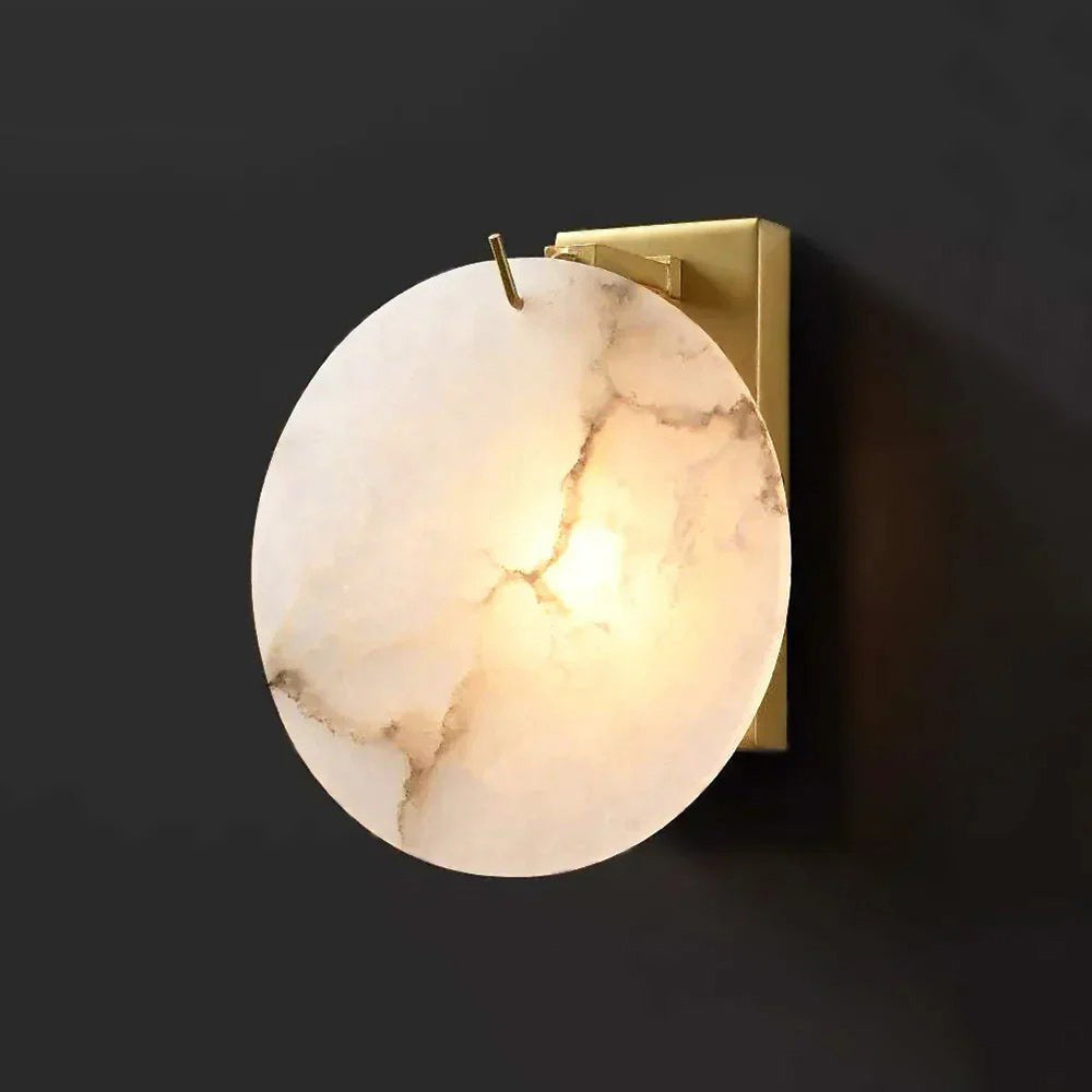 Moonshade Alabaster Disc Wall Sconce