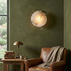 Moonshade Alabaster Disc Wall Sconce