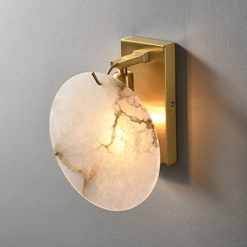 Moonshade Alabaster Disc Wall Sconce