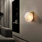 Moonshade Alabaster Disc Wall Sconce