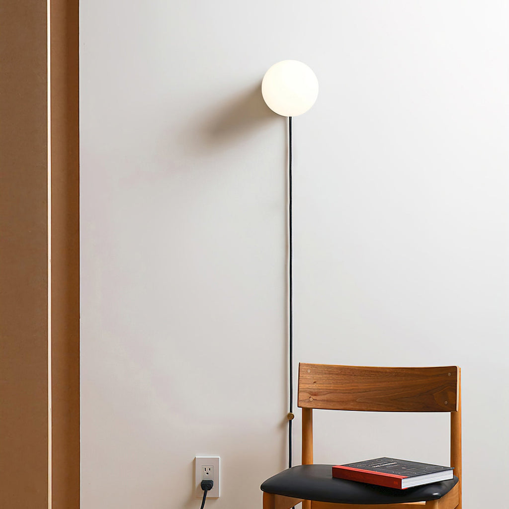 Moorsa Plug-In Glass Globe Wall Sconce