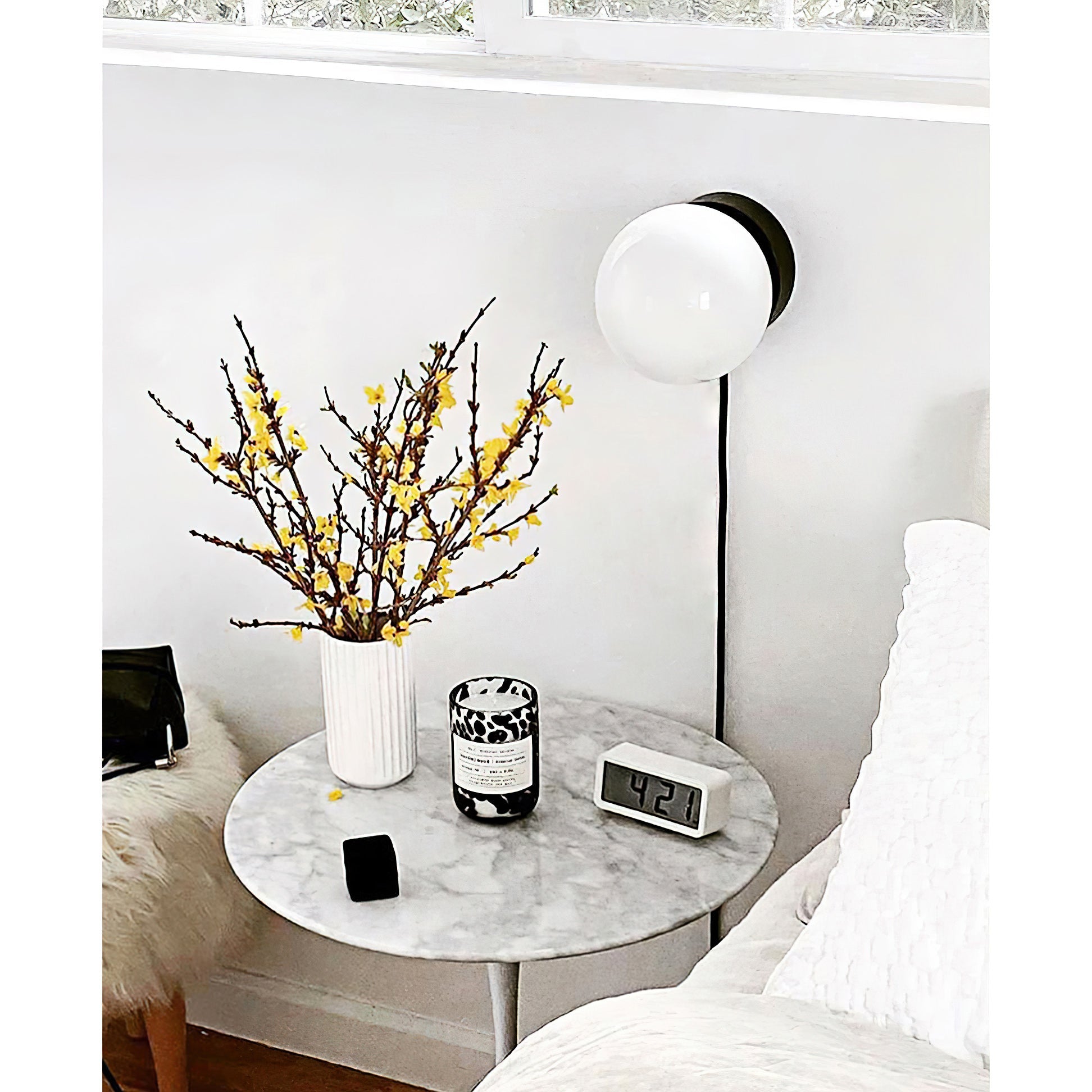 Moorsa Plug-In Glass Globe Wall Sconce