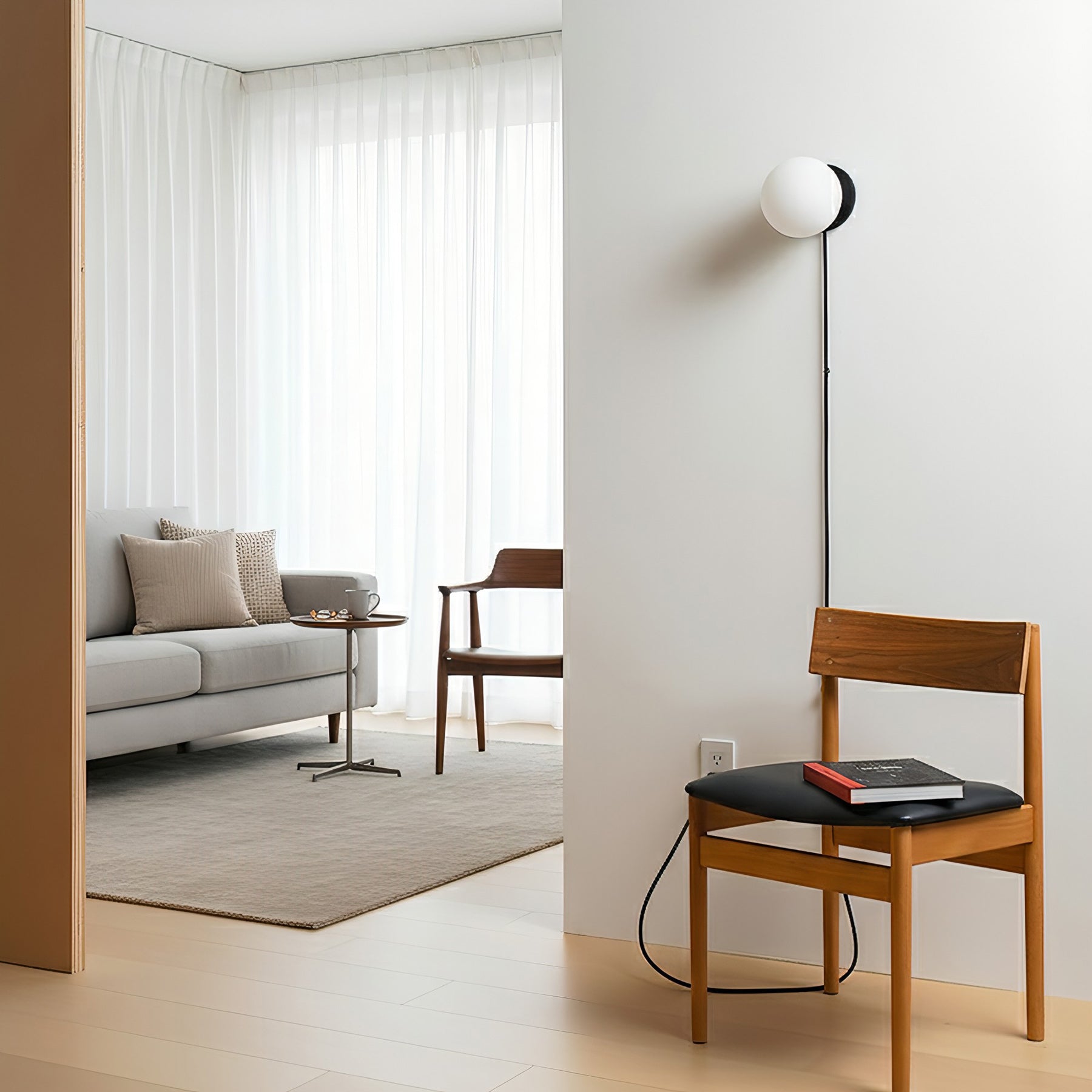 Moorsa Plug-In Glass Globe Wall Sconce