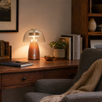 Moreau Walnut & Glass Touch Table Lamp