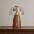 Moreau Walnut & Glass Touch Table Lamp