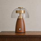 Moreau Walnut & Glass Touch Table Lamp