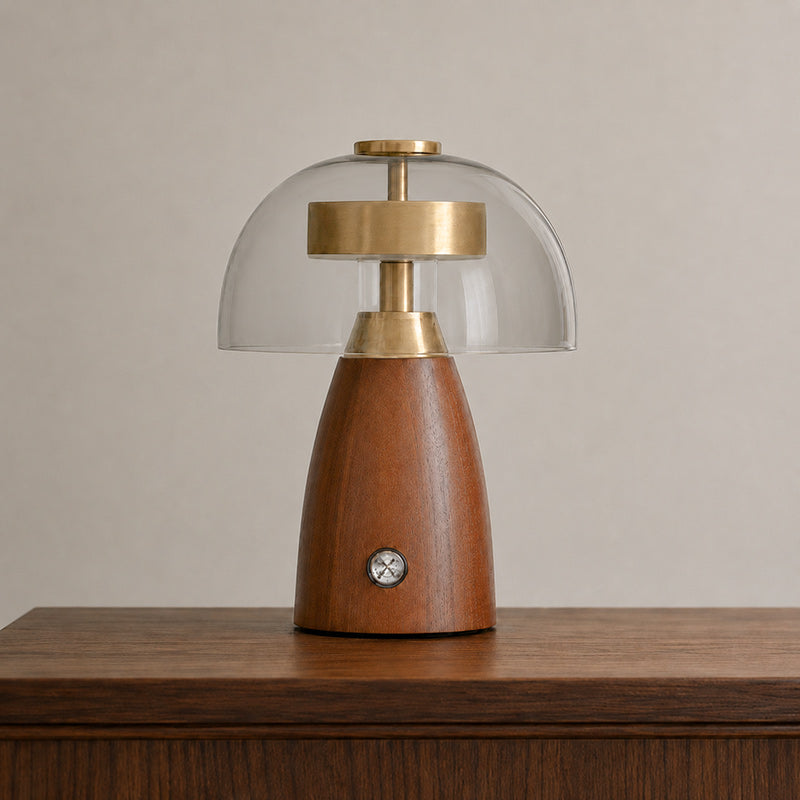 Moreau Walnut & Glass Touch Table Lamp