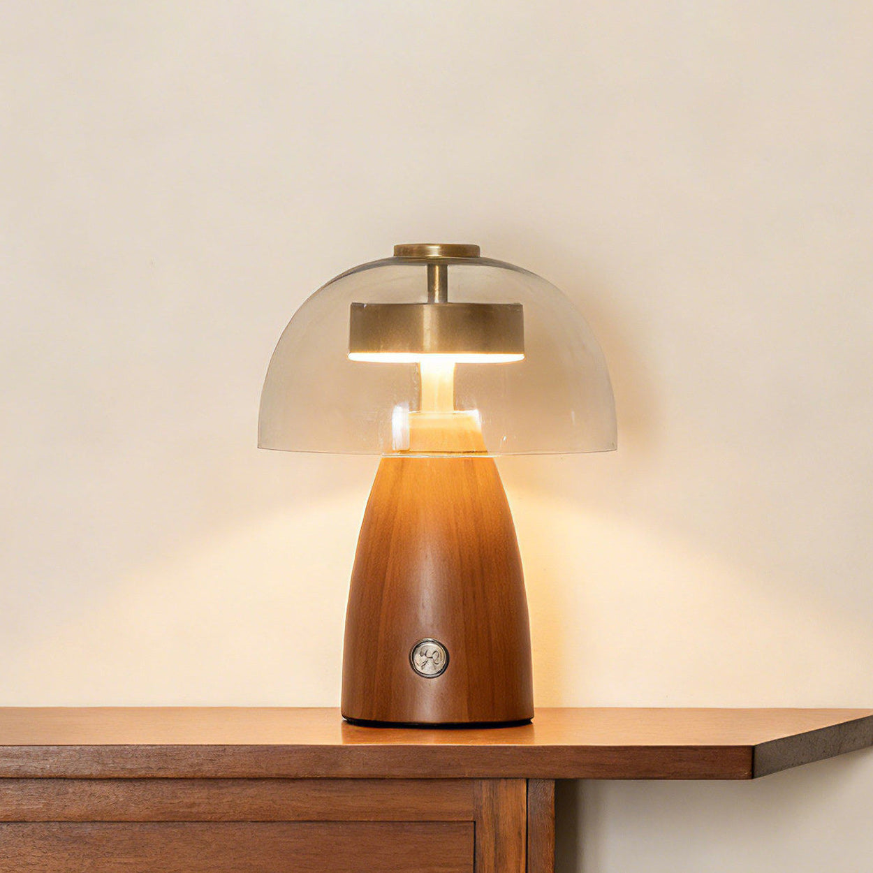 Moreau Walnut & Glass Touch Table Lamp
