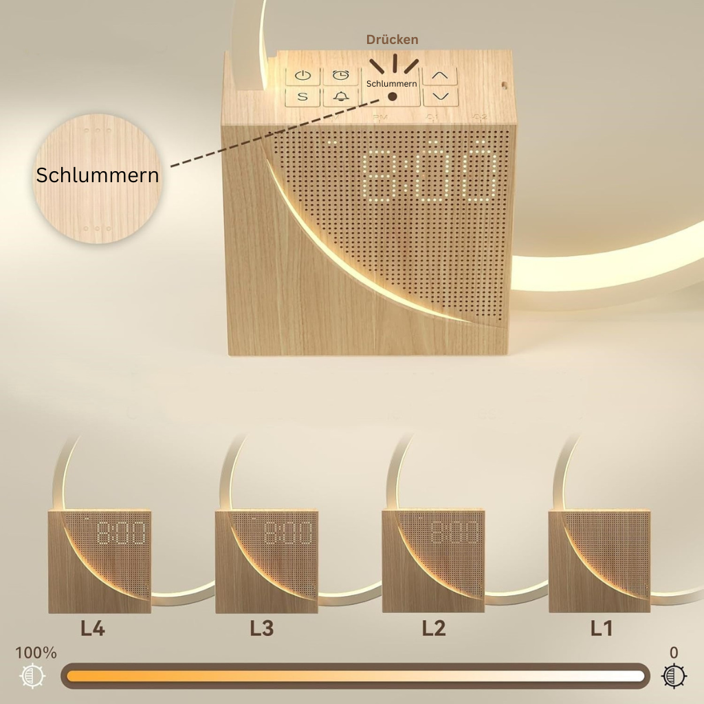 MorningGlow: Sunrise Alarm Clock with LED Light Simulation & Nature Sounds – for Bedroom & Nightstand