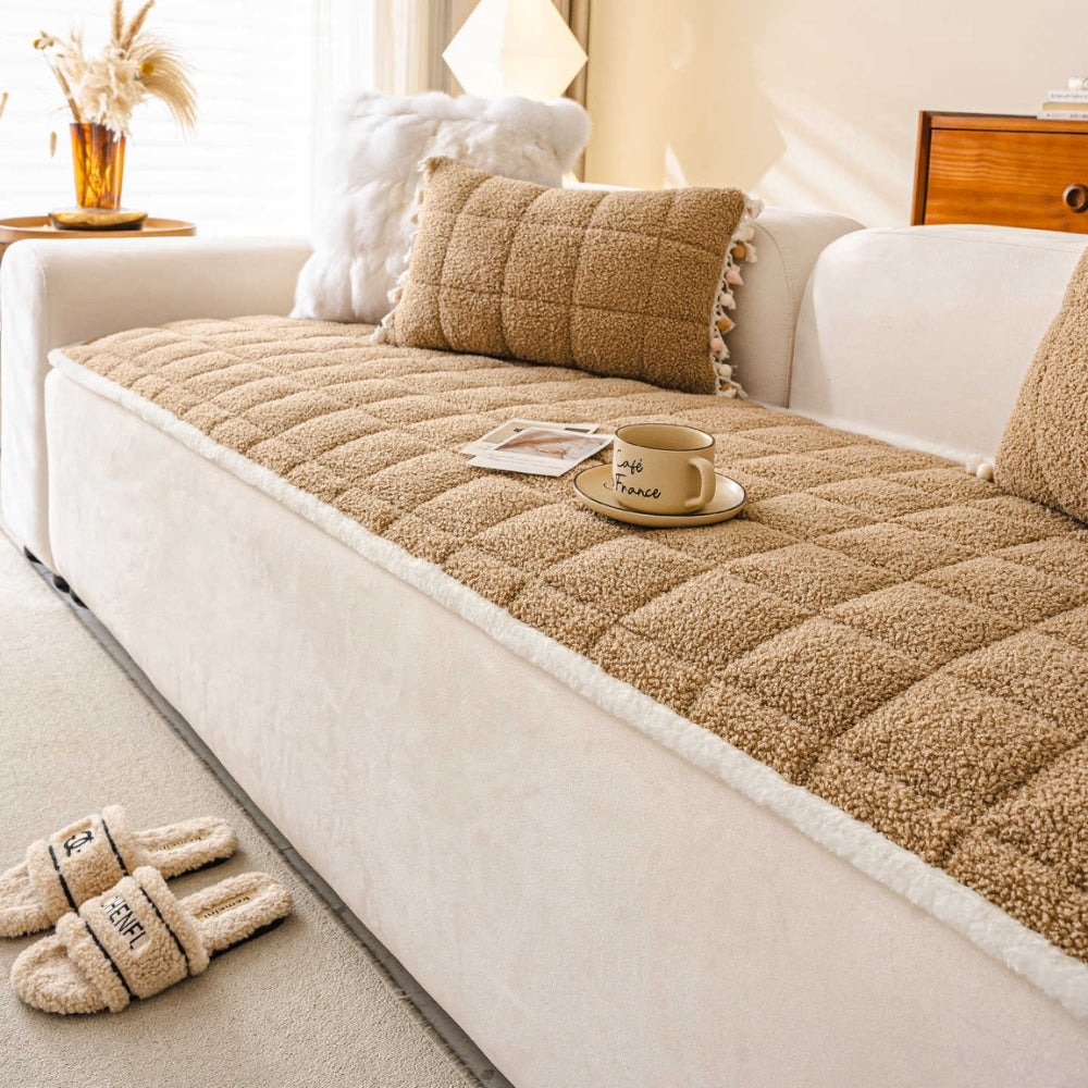 Couch Cover Plush Microfiber Anti Slip Design