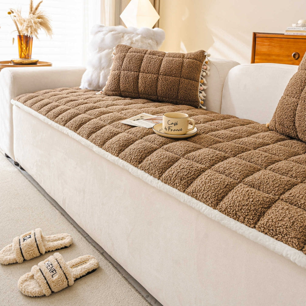 Couch Cover Plush Microfiber Anti Slip Design
