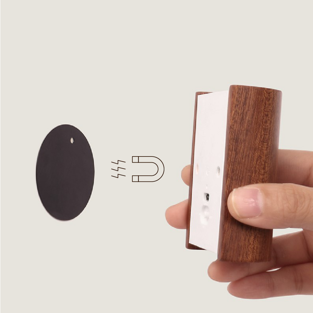 Motion Sensor Wall Light LED Warm White 3000K Battery Powered Wood Housing