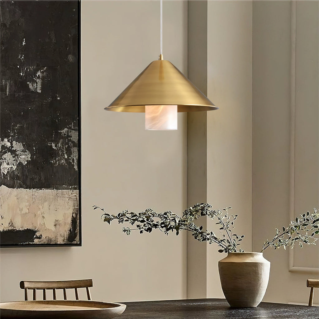 Mozelle Brass & Marble Pendant Lamp