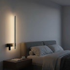 Modern Wall Lamp Black Steel Aluminum Integrated LED and Adjustable Light