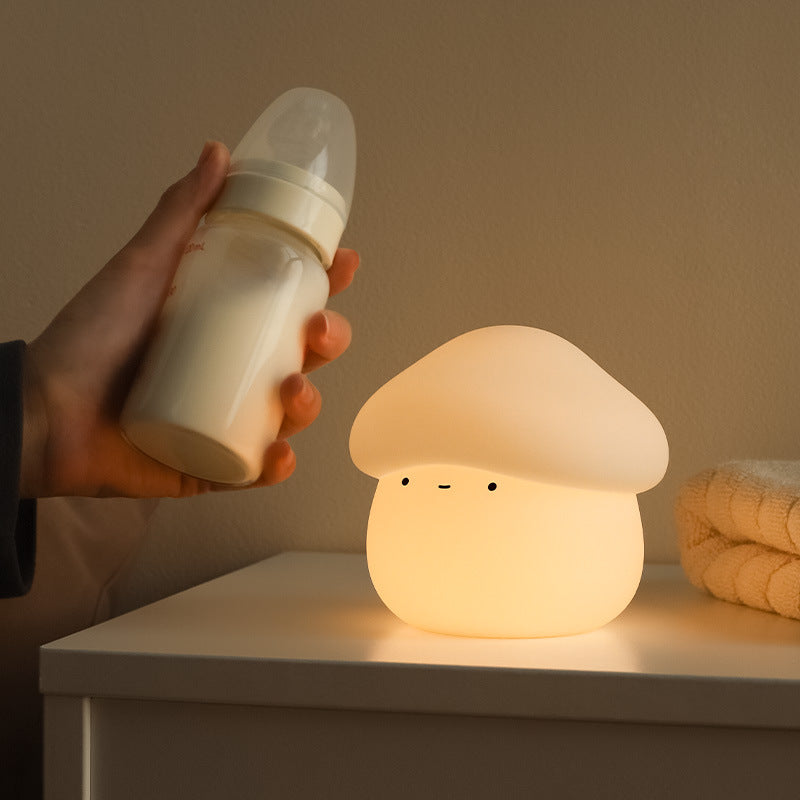 Mushroom Night Light Silicone LED USB Rechargeable Tap Control