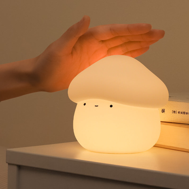 Mushroom Night Light Silicone LED USB Rechargeable Tap Control
