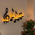 Wall Art Candle Holder Musical Notes Hanging Decor