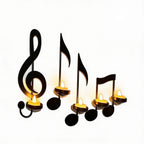Wall Art Candle Holder Musical Notes Hanging Decor