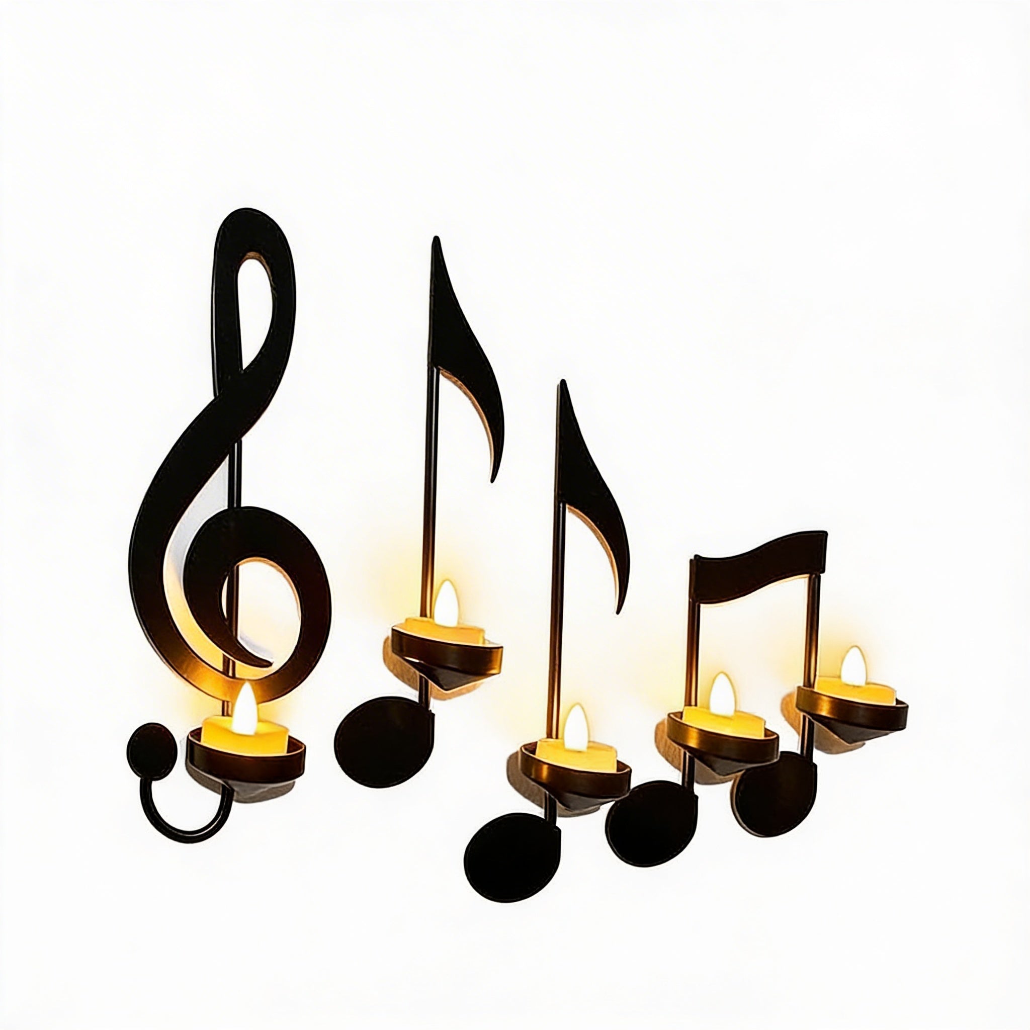 Wall Art Candle Holder Musical Notes Hanging Decor