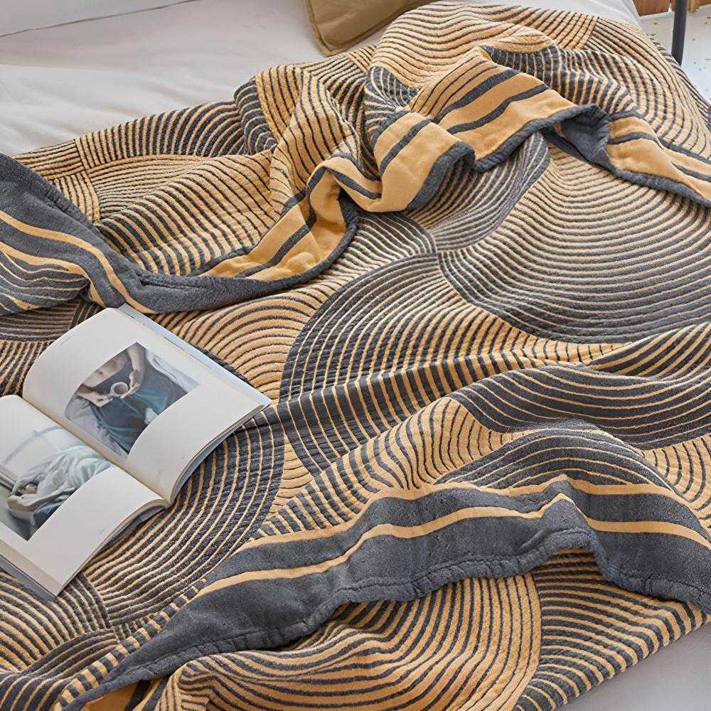 MuslinElegance: Reversible Cotton Blanket made of 4-layer Muslin – for Bedroom & Living Room