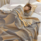 MuslinElegance: Reversible Cotton Blanket made of 4-layer Muslin – for Bedroom & Living Room