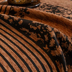 MusterOase: Sofa Cover in Modern Mosaic Line Design with Decorative Tassels & Durable Quality – for Sofa & Bedroom