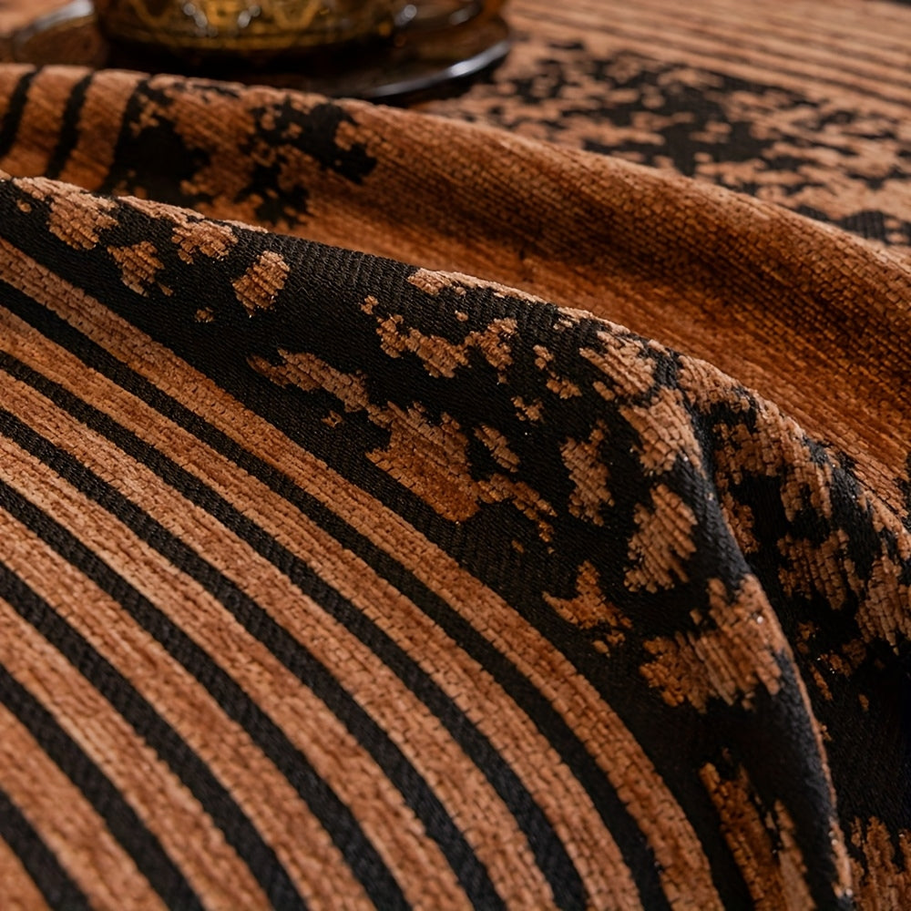 MusterOase: Sofa Cover in Modern Mosaic Line Design with Decorative Tassels & Durable Quality – for Sofa & Bedroom